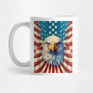 USA America Fourth of July Op Art Bald Eagle July 4th Mug